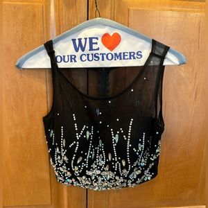 Hannah’s size 6 black two piece dress set with silver beading